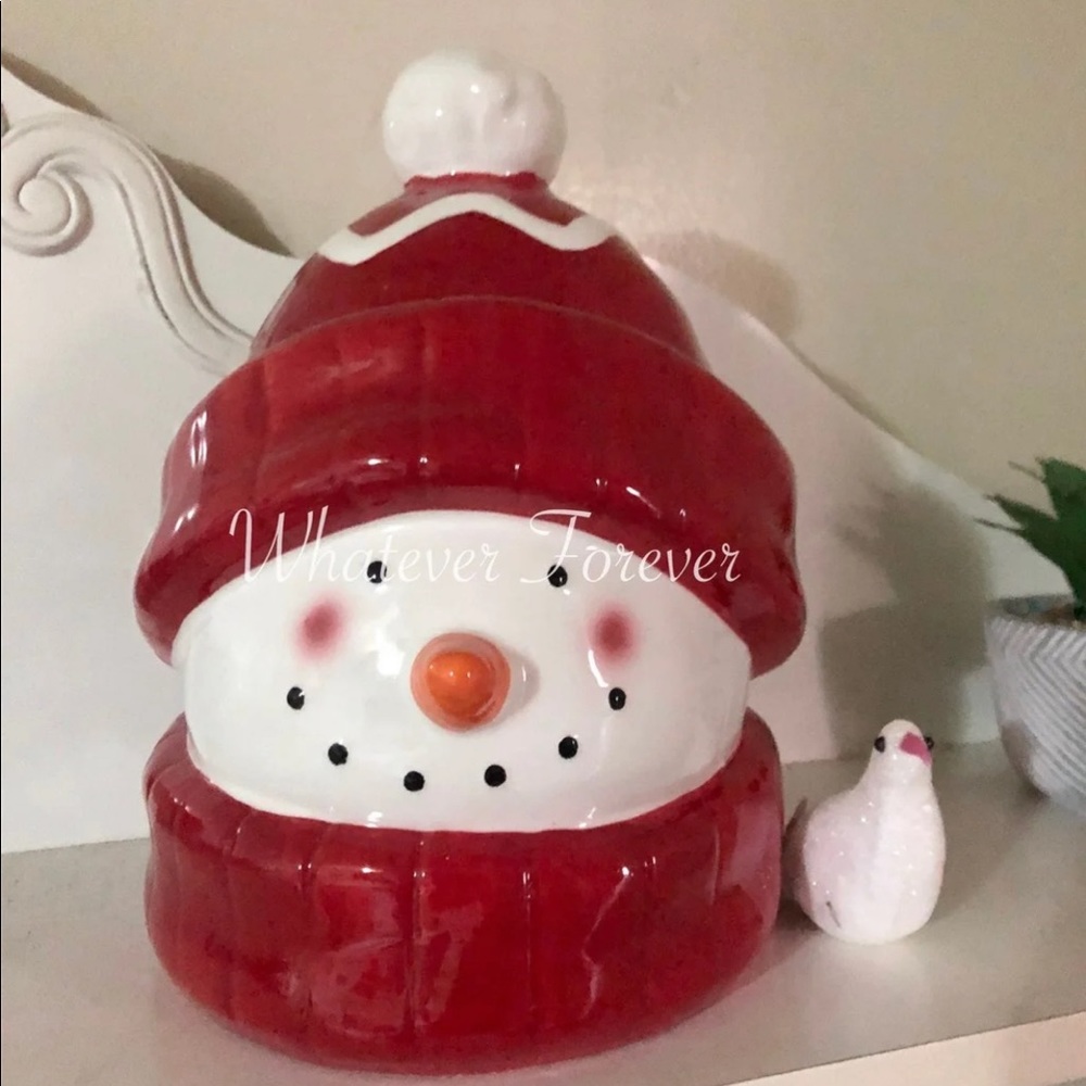Christmas snowman with beanie canisters